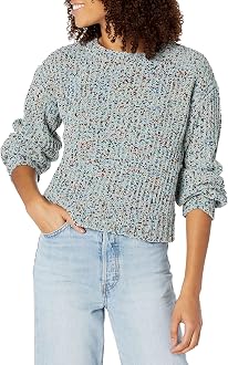 Chenille Confetti Yarn Crewneck Sweater 