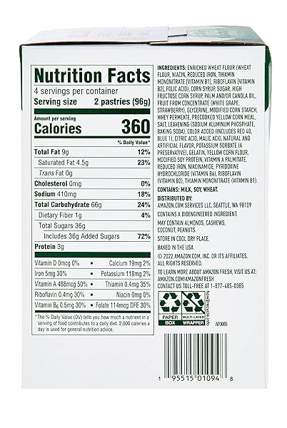 AMAZON FRESH, FROSTED STRAWBERRY TOASTER PASTRIES, 8 COUNT