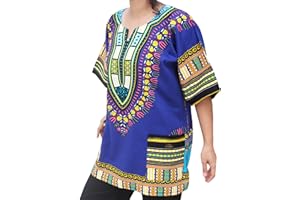 RaanPahMuang Unisex African Dashiki Kaftan Shirt XS - 7XL