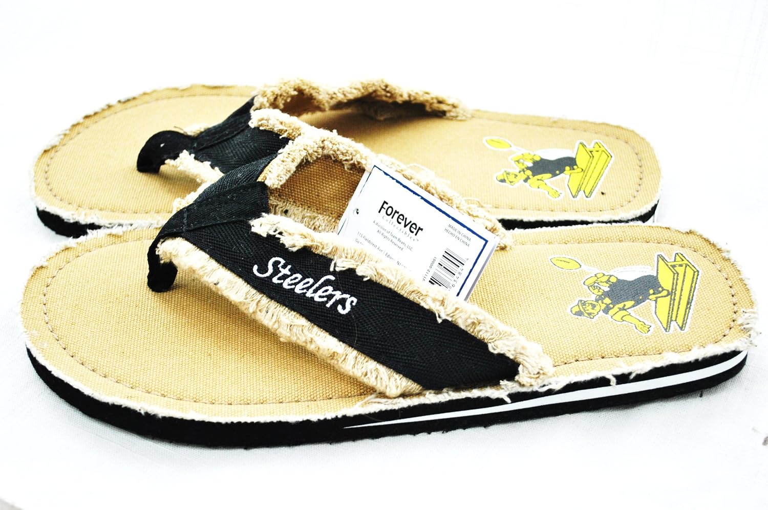 mens steelers flip flops