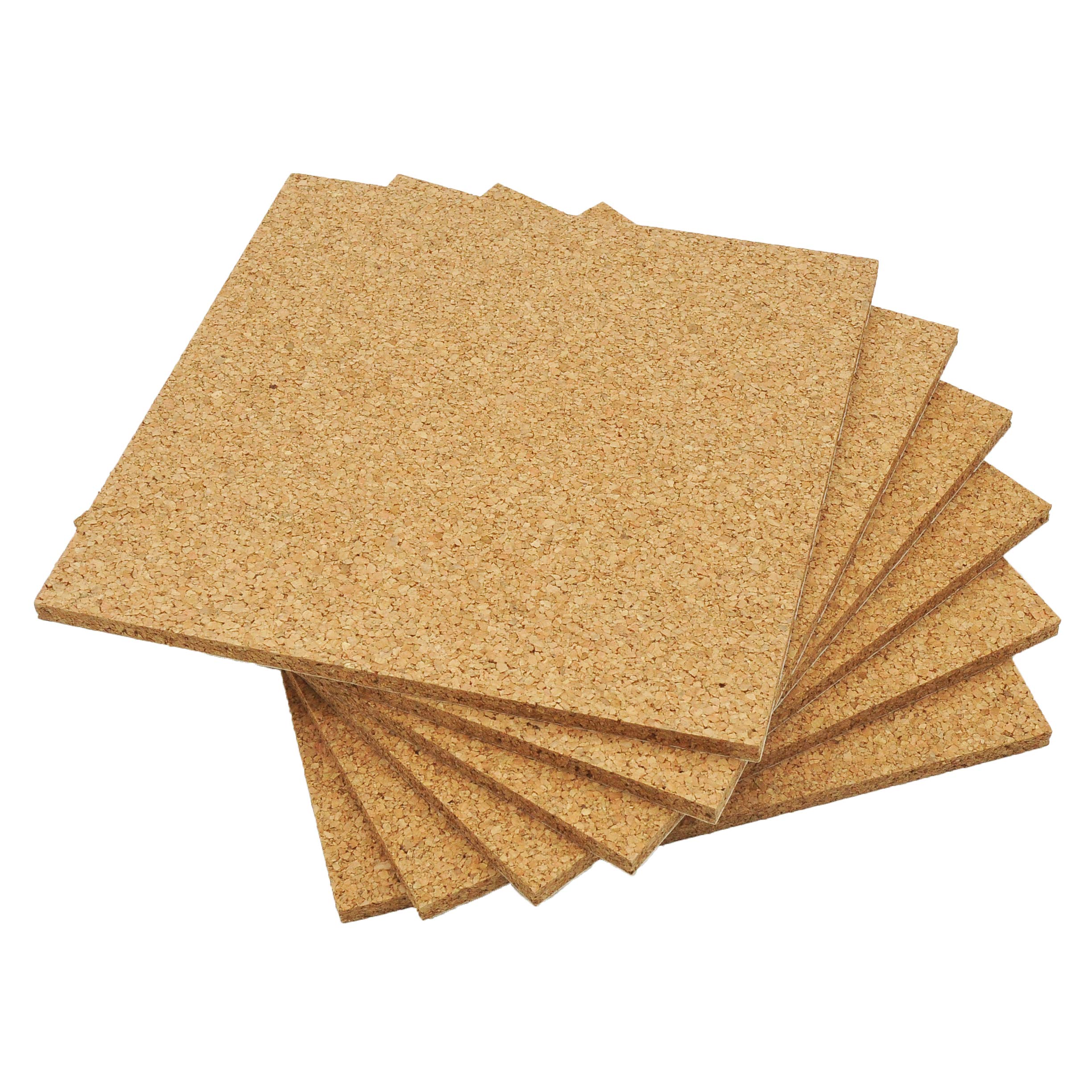 SPD UK Pinboard Cork Wall Tiles 300mm x 300mm - 10mm Thick - Pack of 6