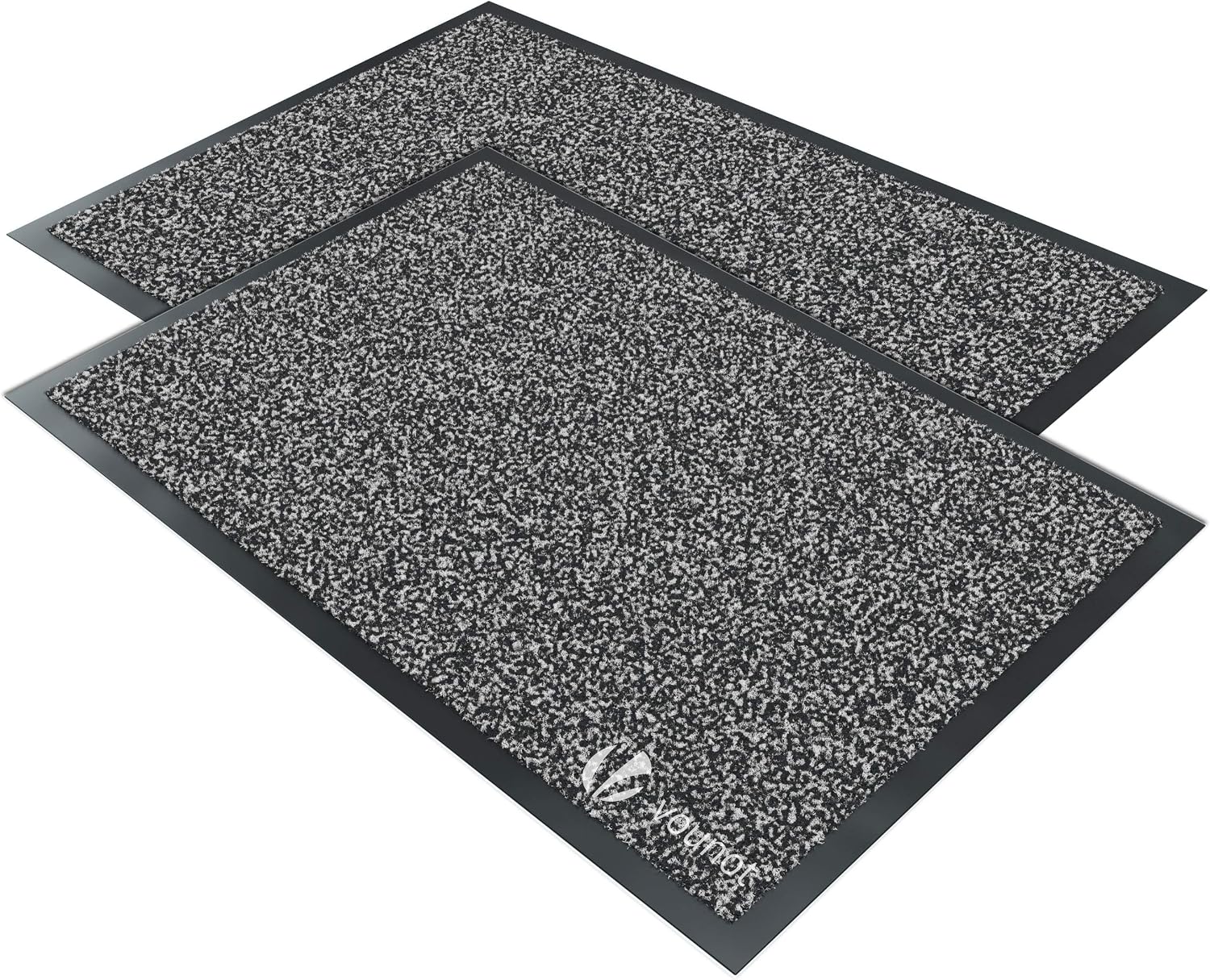 VOUNOT® 2pcs Door Mats for Outdoor or Indoor Dirt trapper, Non Slip Barrier Mat Washable Welcome Doormat Entrance Rug