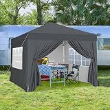 Yaheetech Pop-Up Gazebo 3x3 with 4 Removable Side Panels Dark Grey view 2