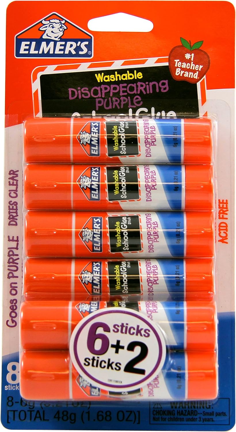 Elmer's Non-Toxic Glue Stick (Disappearing Purple), 16 Count (16): Industrial & Scientific