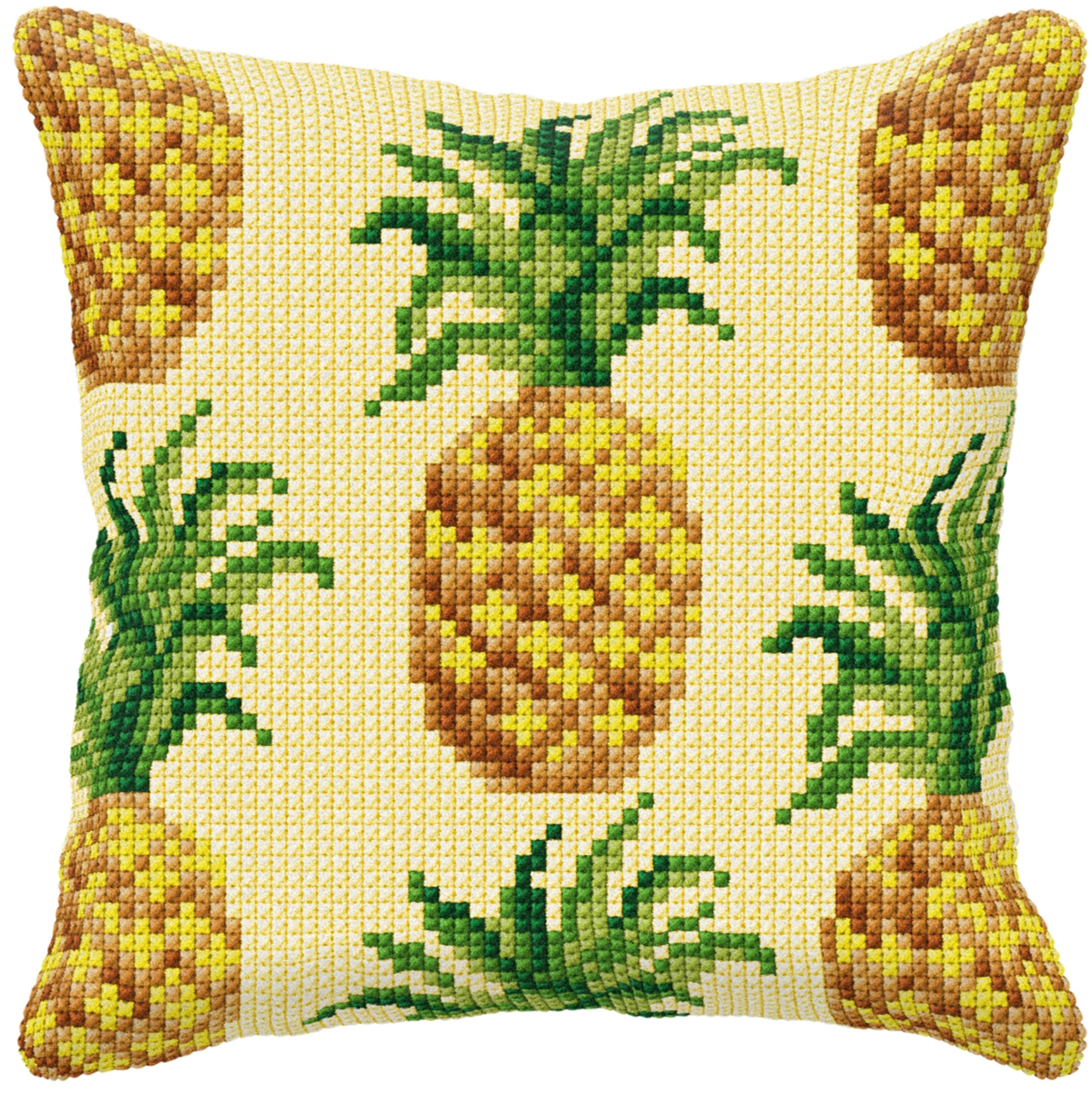 Orchidea - Cushion Cross Stitch Kit - Pineapple - Printed Canvas - 4.5 Count - for Adults - 9587