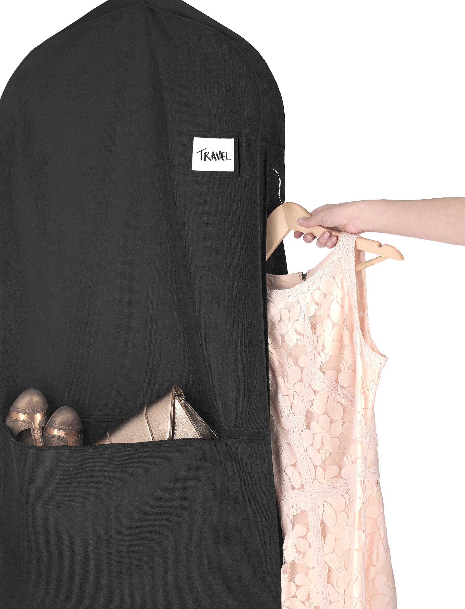 Whitmor Whitmor Zippered Garment Bag with Pocket, Black