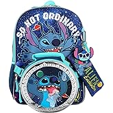 BIOWORLD Unisex Lilo & Stitch 5 Piece Backpack Set (Little Kid/Big Kid), Purple, One size