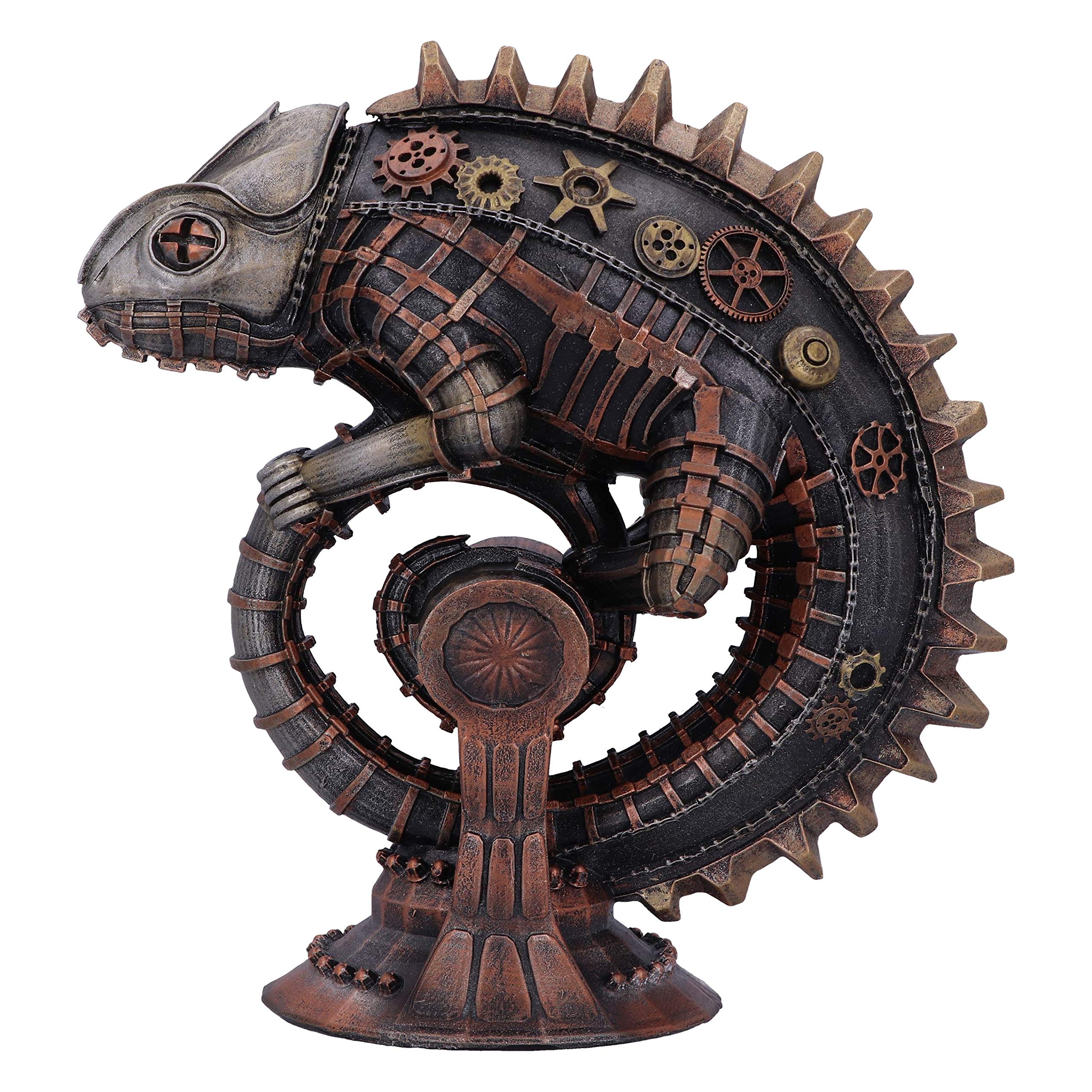 Nemesis Now Steampunk Mechanical Chameleon Lizard Bronze Figurine, 22.3cm, Bronze