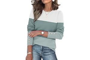 XIEERDUO Womens Sweaters Fall Fashion 2025 Long Sleeve Button Cuff Soft Knit Pullover Trendy Tops Dressy Casual Blouses
