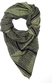 HirbawiPremium Arabic Scarf Cotton Shemagh Keffiyeh 47"x47" Arab Scarf Made in Palestine