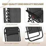 Yaheetech Zero Gravity Chairs Outdoor Folding Lounge Set of 2 with Pillows view 5