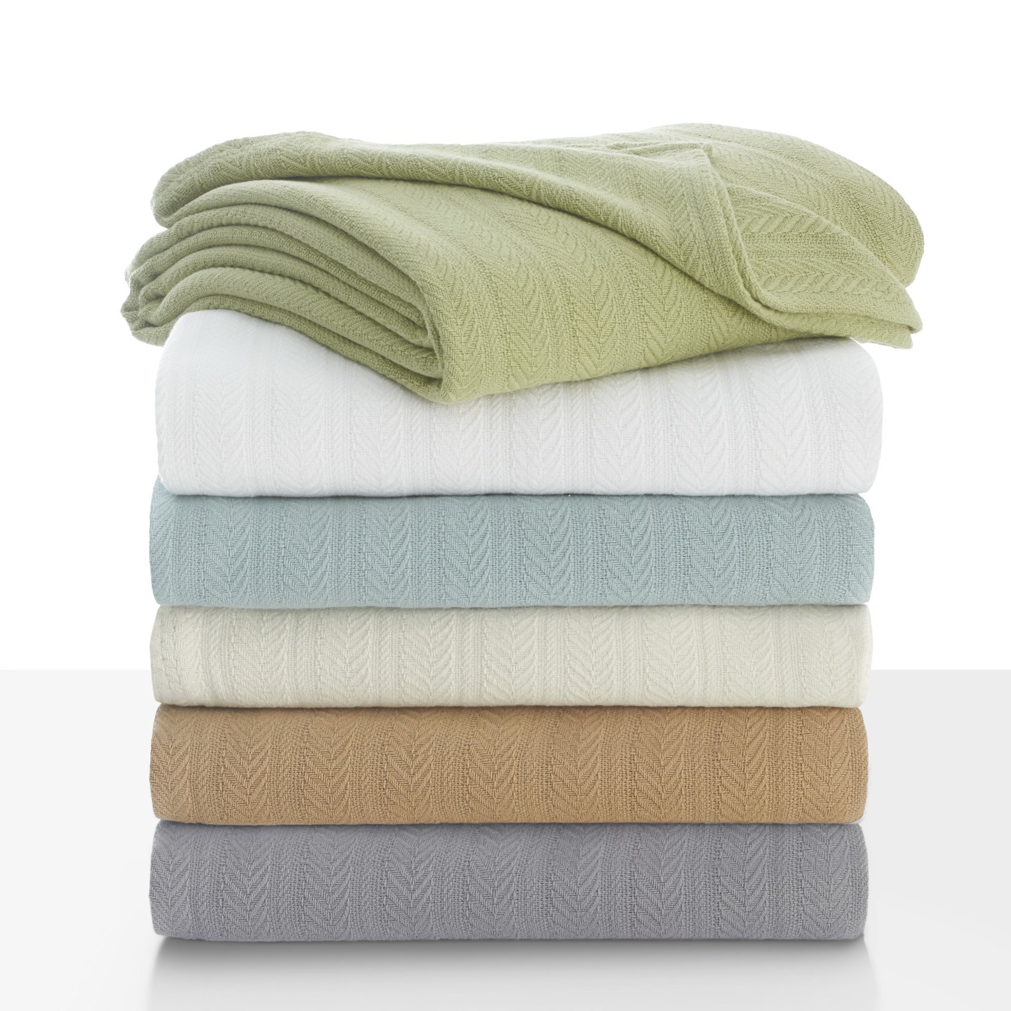 COTTON WOVEN BLANKET BY VELLUX Natural, Cozy, Warm, Chevron Textured, eBay