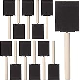 Bates- Foam Paint Brushes, 2 Inch, 16 Pack, Wooden Handle, Sponge Brushes for Painting, Staining, Varnishes, Gluing and DIY C