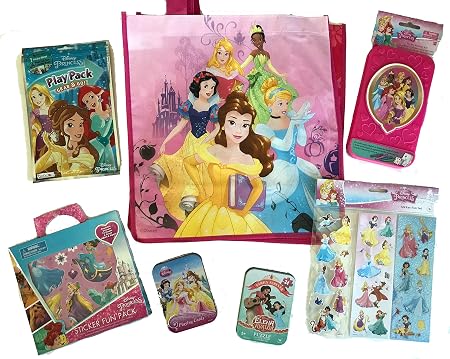 Amazon トラベルファン ディズニー プリンセスセット アクティビティボックス グラブ ゴーパック トランプ ブリキボックス入り ジグソーパズル 缶ボックス入り リポジショナルステッカーセット プリンセスバッグ付き ジグソーパズル おもちゃ
