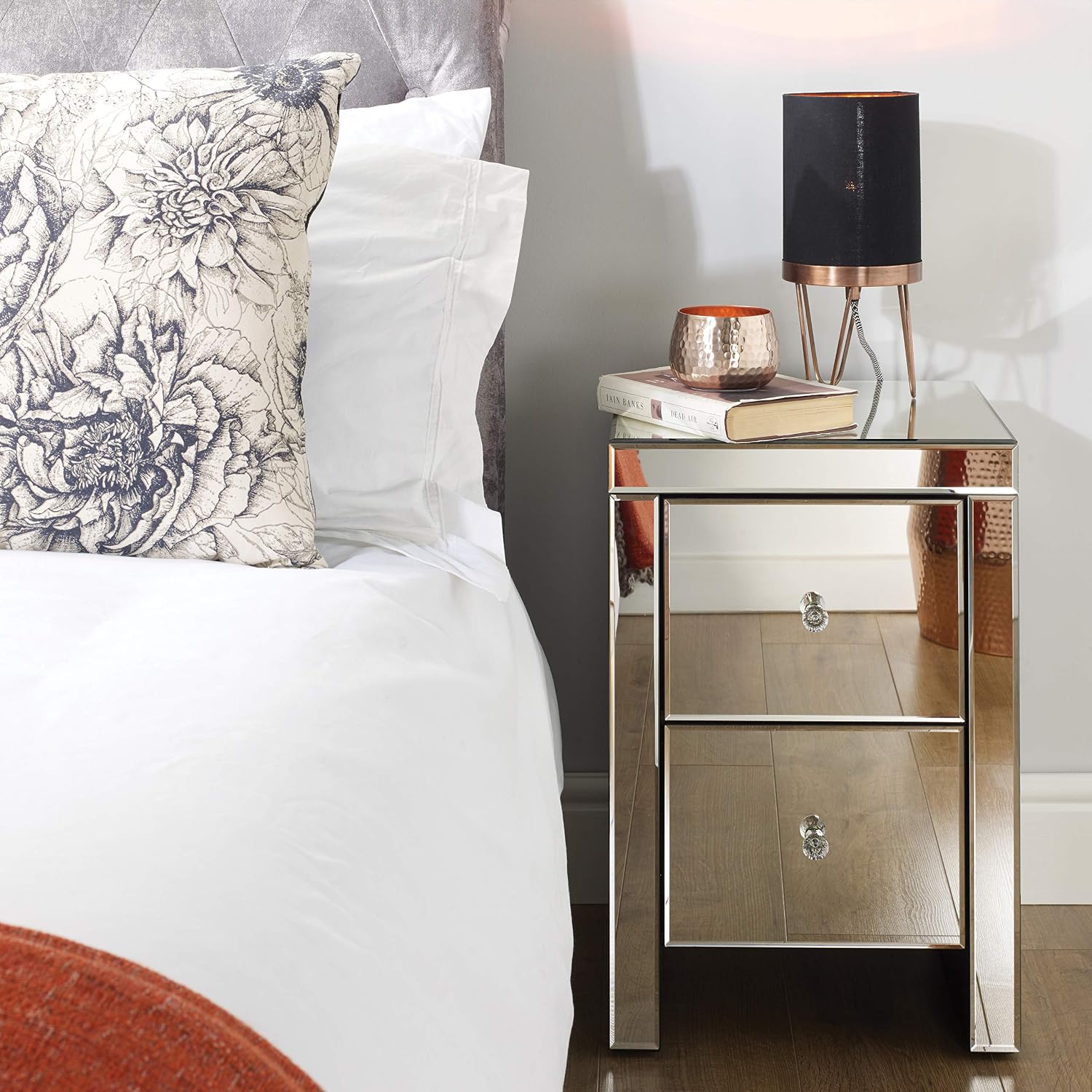 Birlea SEVILLE 2 DRAWER BEDSIDE, Silver - Image 3
