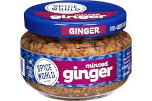 Spice World Minced Ginger – 4oz Ginger Jar with Non-GMO Ingredients, Perfect for Stir Fry, Marinades, & More – Ready-to-Use Seasonings for Cooking Adds Flavor Without Prep or Mess