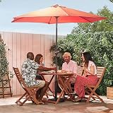VonHaus Parasol 2.7M Garden Umbrella – Sun Shade Canopy with Tilt, Crank view 8