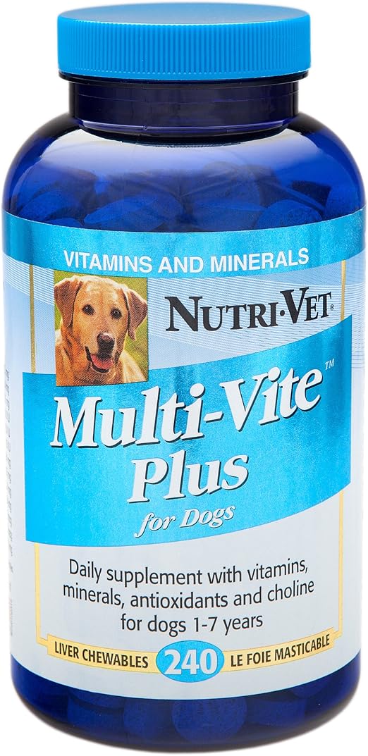 NutriVet MultiVite Plus Chewables, 240 Count Pet Multivitamins Pet Supplies