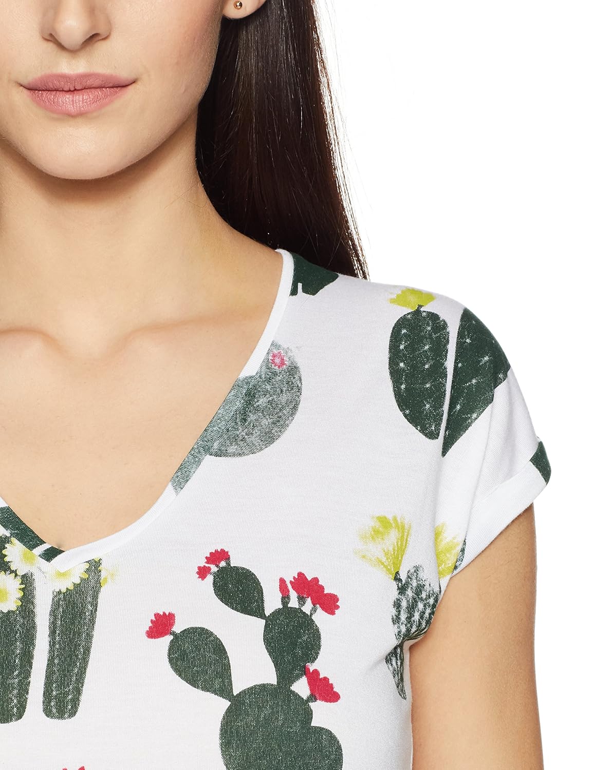 symbol amazon brand women's all over printed viscose t-shirt