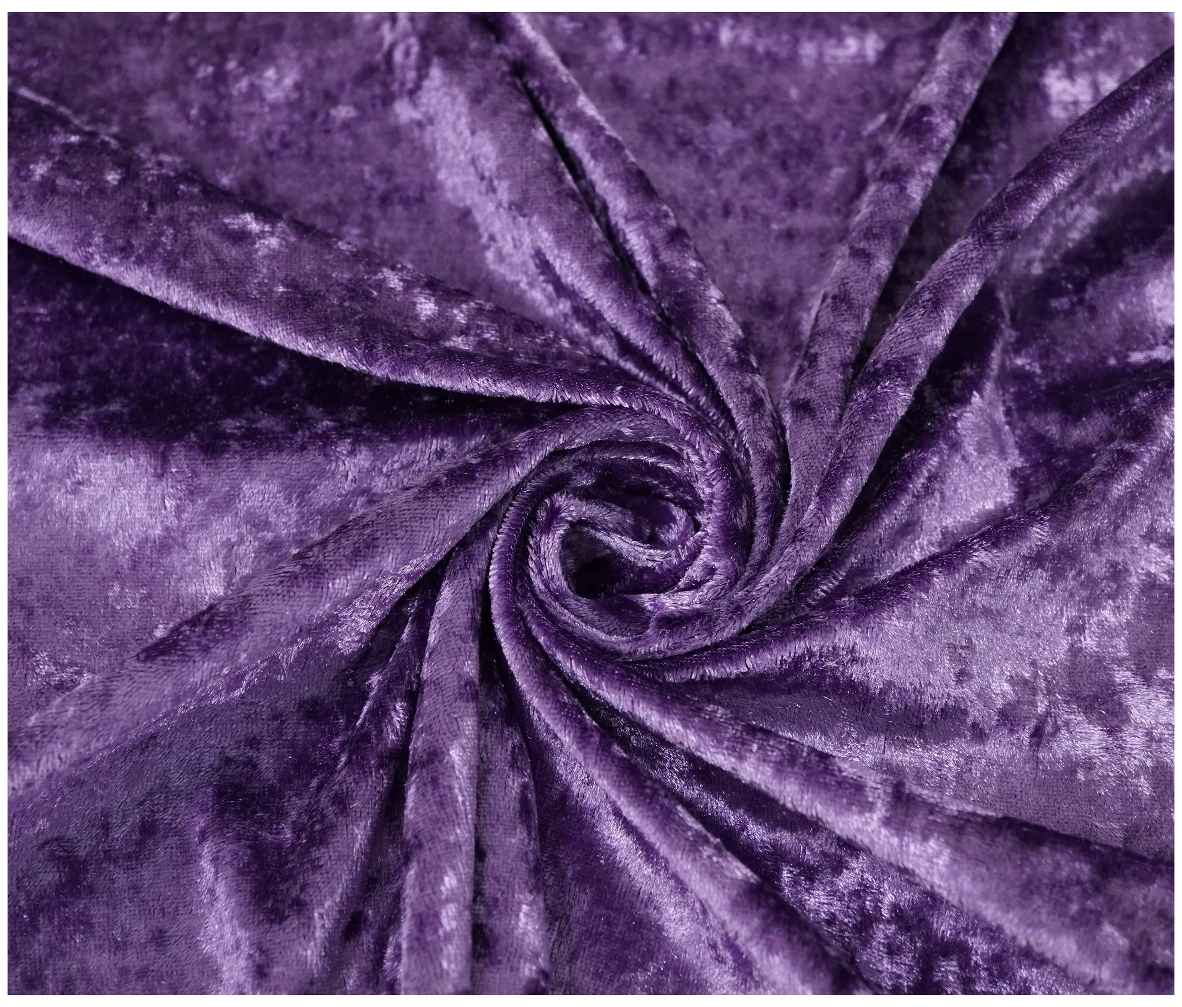 Crushed Velvet Fabric Craft Stretch Velour Material - Soft Furnishing & Craft Velour Fabric - 150cm Wide (Amethyst, 300cm x 150cm (118" x 60"))