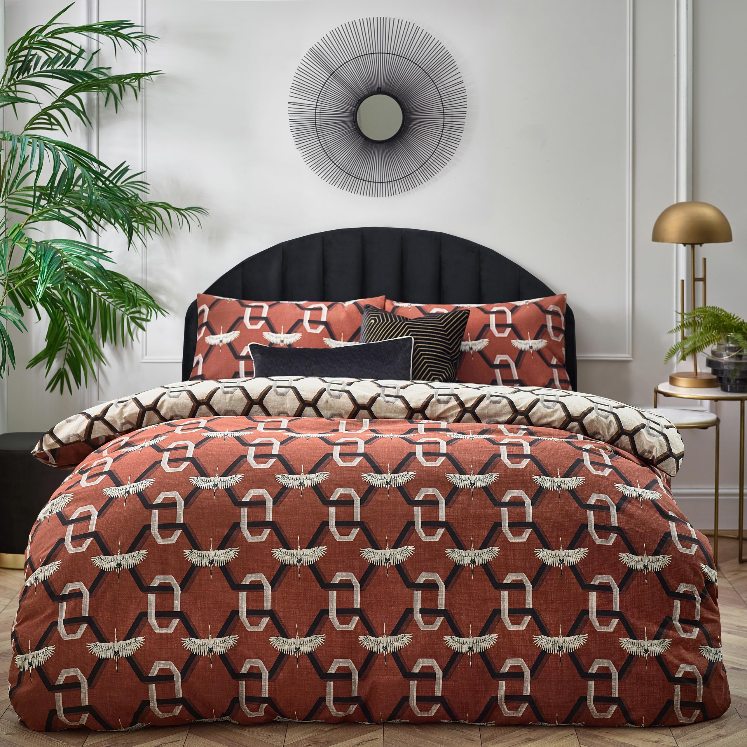 furn. Avalon Super King Duvet Set Brick, Red