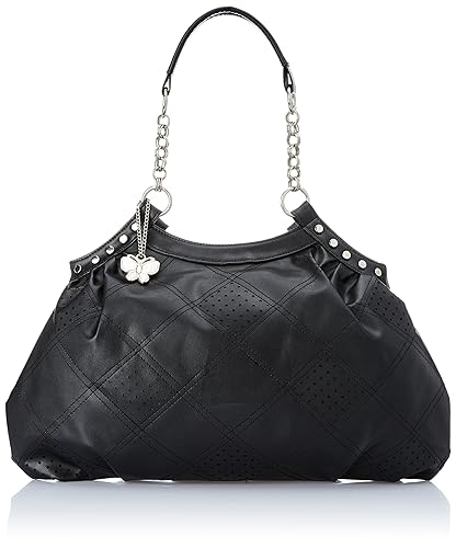 Butterflies Womens Handbag (Black)(BNS 0350)