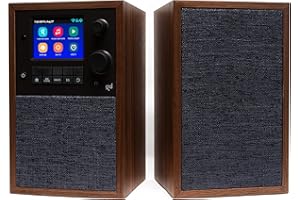 Grace Digital Mondo Elite Alto Smart Internet Radio with Accessory Speaker, Bluetooth, Wi-Fi, 7-Day Alarm – Microphone Free (Walnut)