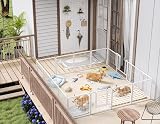 HOMIDEC 8-Panel Dog Pen with Door 60cm High Internal/Outdoor Playpen White view 6