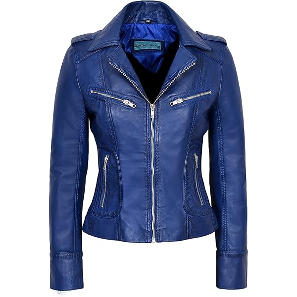 Carrie CH Hoxton Ladies Biker Real Leather Jacket Cropped Short