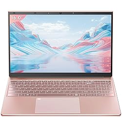 Rumtuk 16" Rose Gold Laptop, Celeron N5105