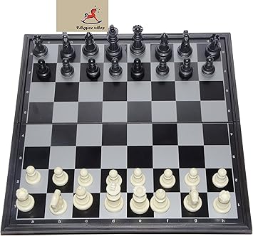 Vibgyor Vibes Folding Magnetic Chess Board Black and White 9.5 inch