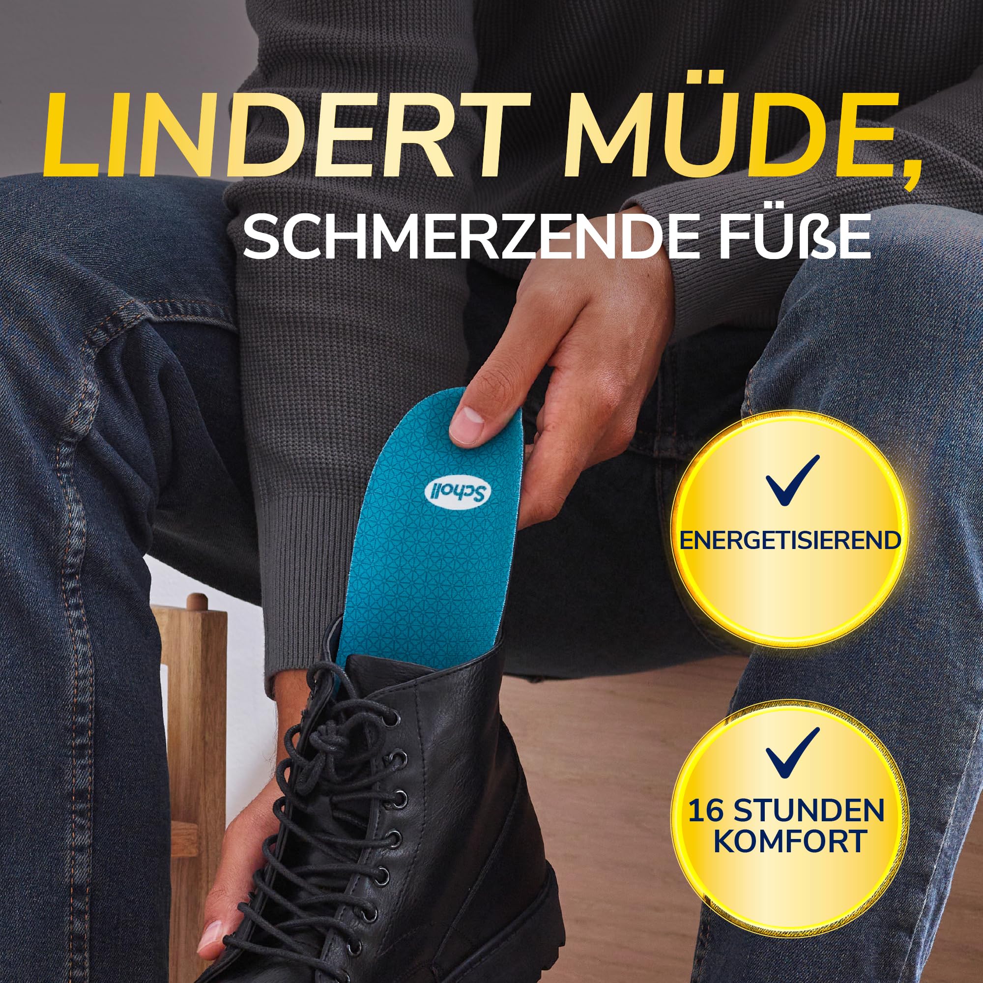 Scholl GelActiv Work Einlegesohlen für Männer, ganztägiger Komfort bei der Arbeit, hält die Füße frisch und kühl, Stoßdämpfung und komfortable Polsterung mit GelWave-Technologie, Größe 40.5-46 6