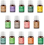 Essential Oil Set 14 - 5 ml. Pure Therapeutic Grade Includes Frankincense, Lavender, Peppermint, Rosemary, Orange, Tea Tree, Eucalyptus, Grapefruit, Lemon, Lime, Clove, Spearmint, Lemongrass, Cinnamon