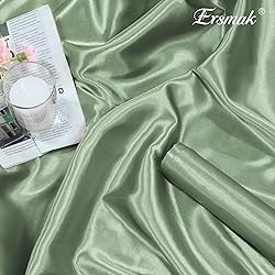 Ersmak Sage Green Satin Fabric by The