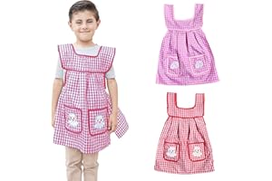 Cuitáxi 2 pack Kids aprons for painting with pockets - Kids aprons for cooking - kids painting apron - paint aprons for kids