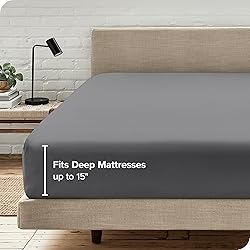 Bare Home Fitted Bottom Sheet Queen Size - Premium