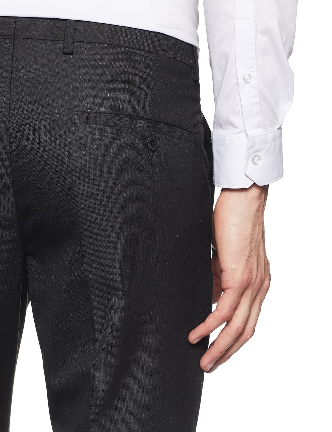 van heusen men's slim fit synthetic formal trousers