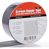 by.RHO Screen Repair Tape &ndash; Strong Self-Adhesive Window &amp; Screen Door Repair Kit, Fiberglass Screen Patch 2"&times;33ft, Easy Cut and Apply, Indoor-Safe Adhesive, All-Weather (Black)