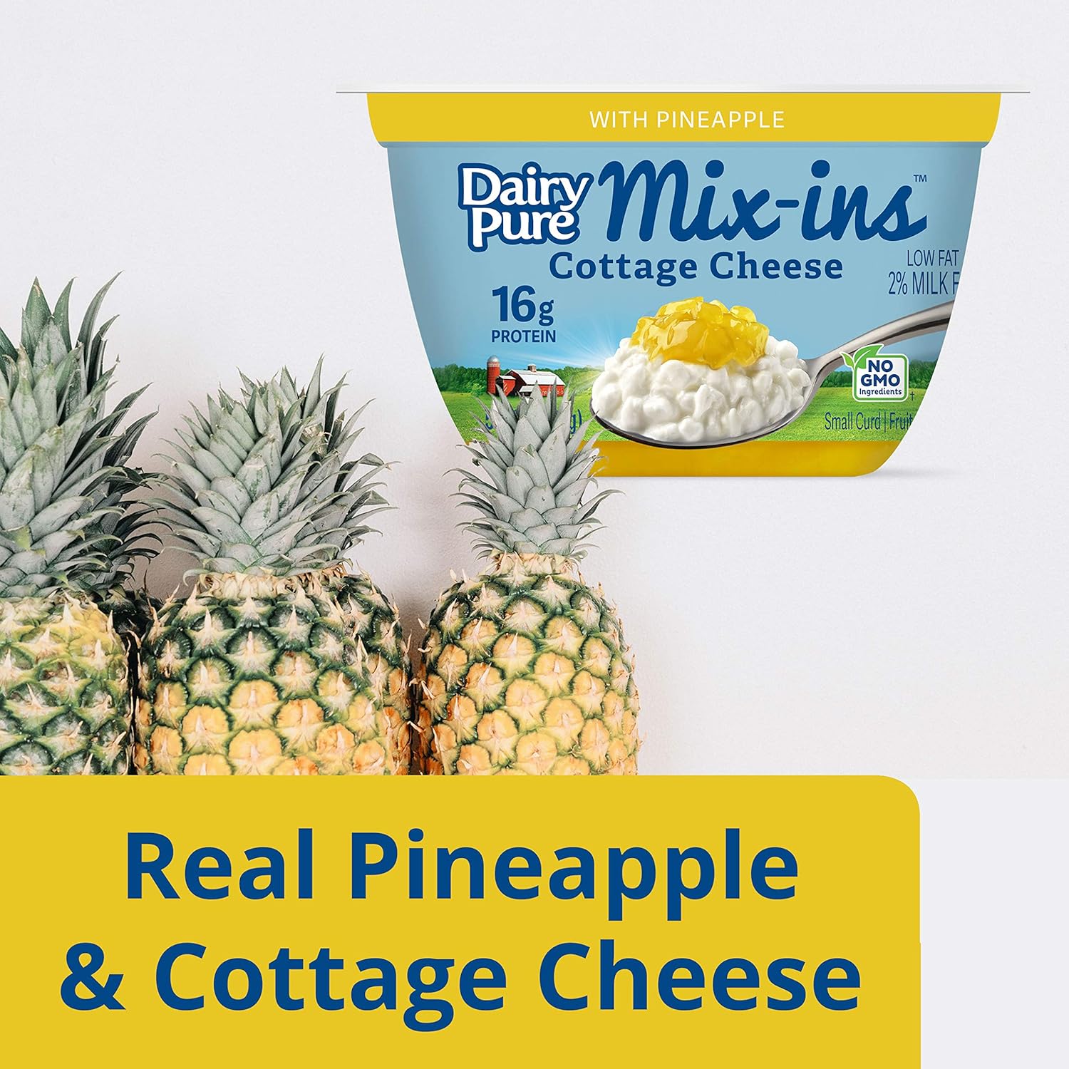 Dairypure Mix Ins 2 Lowfat Cottage Cheese With Pineapple 5 3 Oz