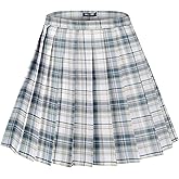 Urban CoCo Women's Uniforms Plaid Pleated Mini Skirt