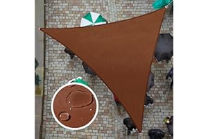ColourTree 12' x 12' x 12' Brown TADT12 Triangle Waterproof Sun Shade Sail UPF50 Canopy Awning Shelter, 95% UV Blockage Water Resistant, Outdoor Patio Garden Carport (We Customize)