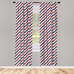 Ambesonne Harbour Stripe Window Curtains, Vintage