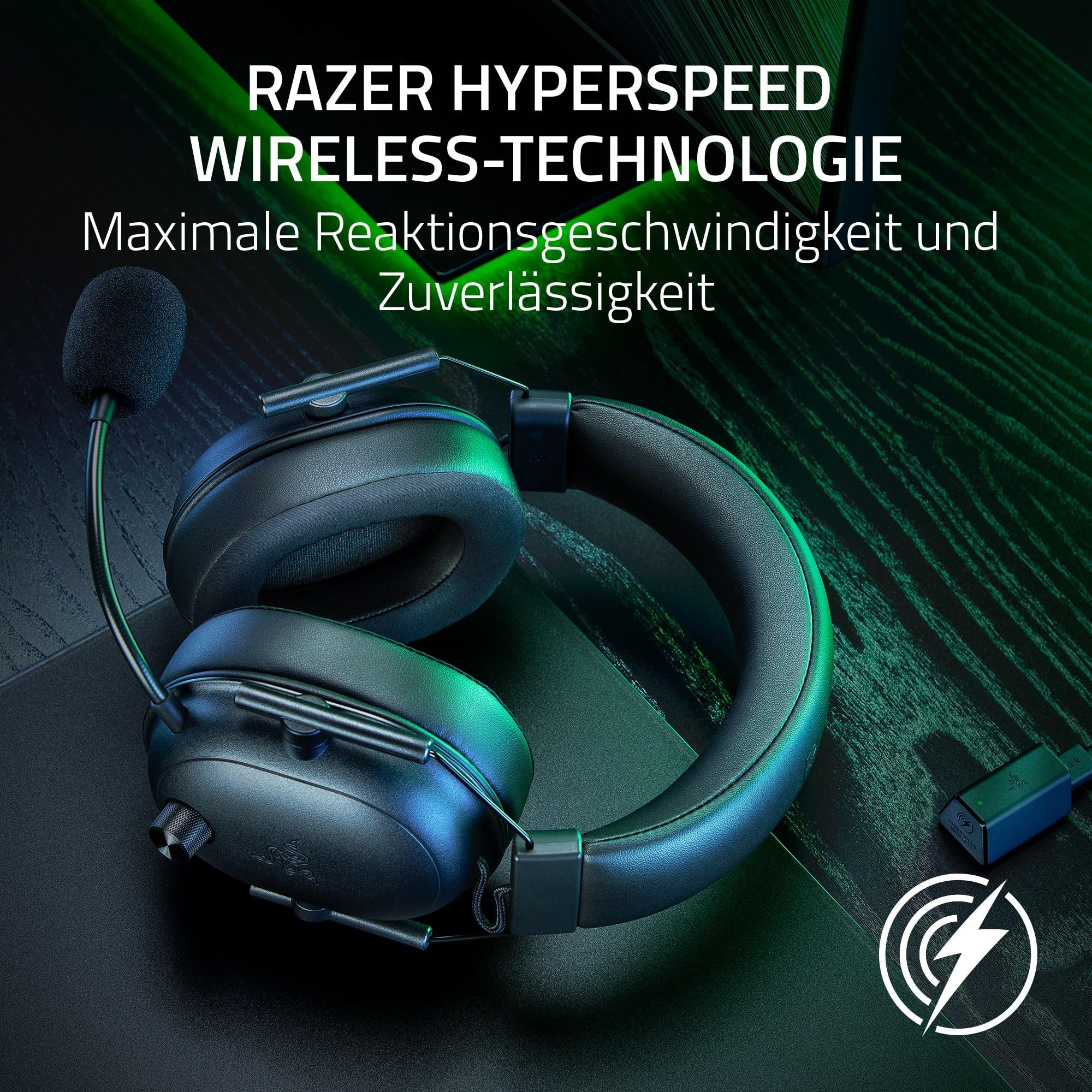 Razer BlackShark V2 HyperSpeed für PC - Kabelloses ultra leichtes E-Sport Gaming-Headset (280g, HyperClear Super-Breitband-Mik, TriForce Titanium 50-mm-Treiber, Bluetooth) Schwarz 4