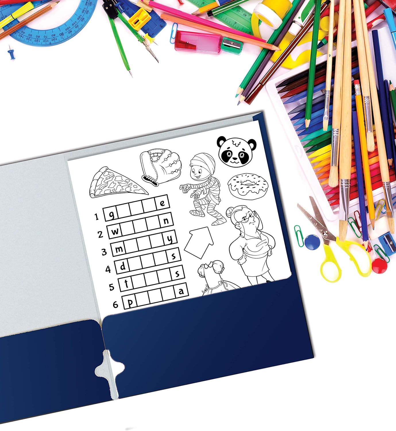 Two Pocket Portfolio Folders, 50-Pack, Blue, Letter Size Paper Folders, by Better Office Products, 50 Pieces, Blue : Office Products