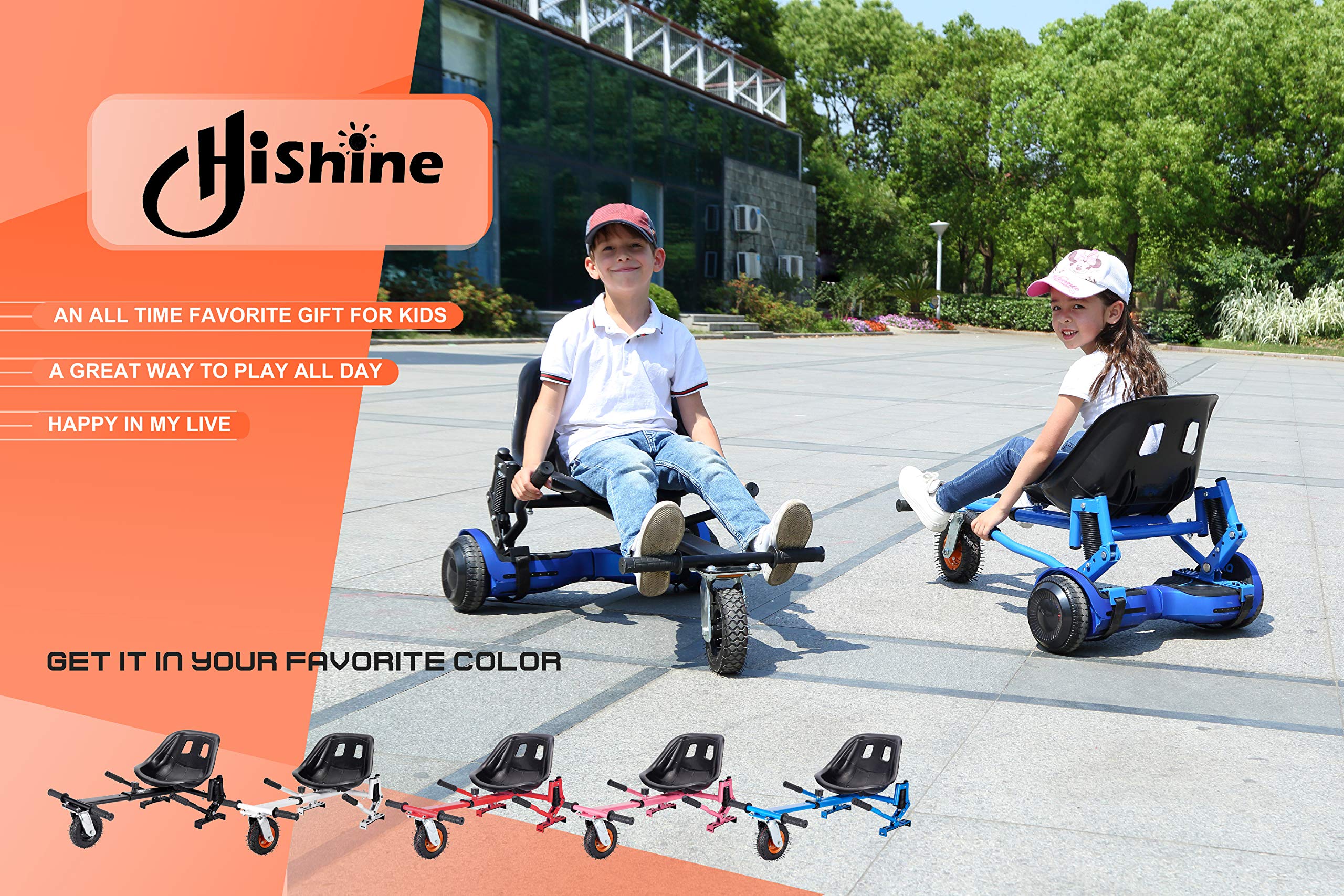 Hishine New Electric Hoverboards Parts Go Kart with Shock Absorption Fun for Kids Fits 6inches