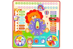 Montessori Mama Montessori Toys for Toddlers Learning Clock | Preschool Learning Educational Toys for 3 Year Old + | Kids Calendar & Teaching Clock | Learning & Educational Toys for 4 Year Old