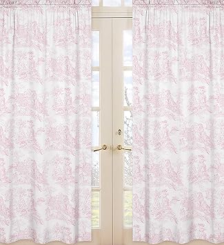 Amazon Com Sweet Jojo Designs 2 Piece Pink French Toile Window