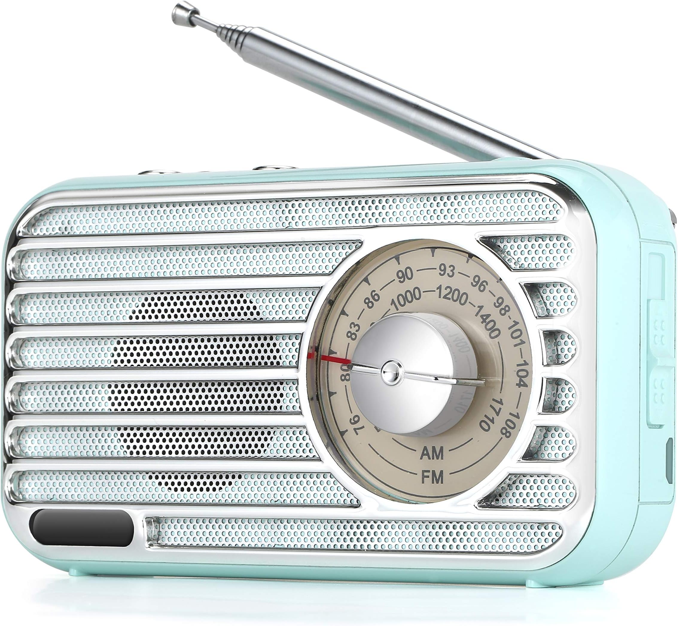 Portable FM AM Personal Radio with USB and Earphone Socket, Pocket Radio with Brilliant Sound, Bluetooth 4.2 Wireless Connection, USB/TF Card & MP3 Player for Home, Office, Kitchen (Blue)