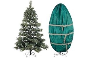 TINY TIM TOTES Upright Christmas Tree Storage Bag - Canvas Cover for 7.5-Foot Artificial Trees, Inflatables, and Christmas Decorations by Elf Stor (Green)