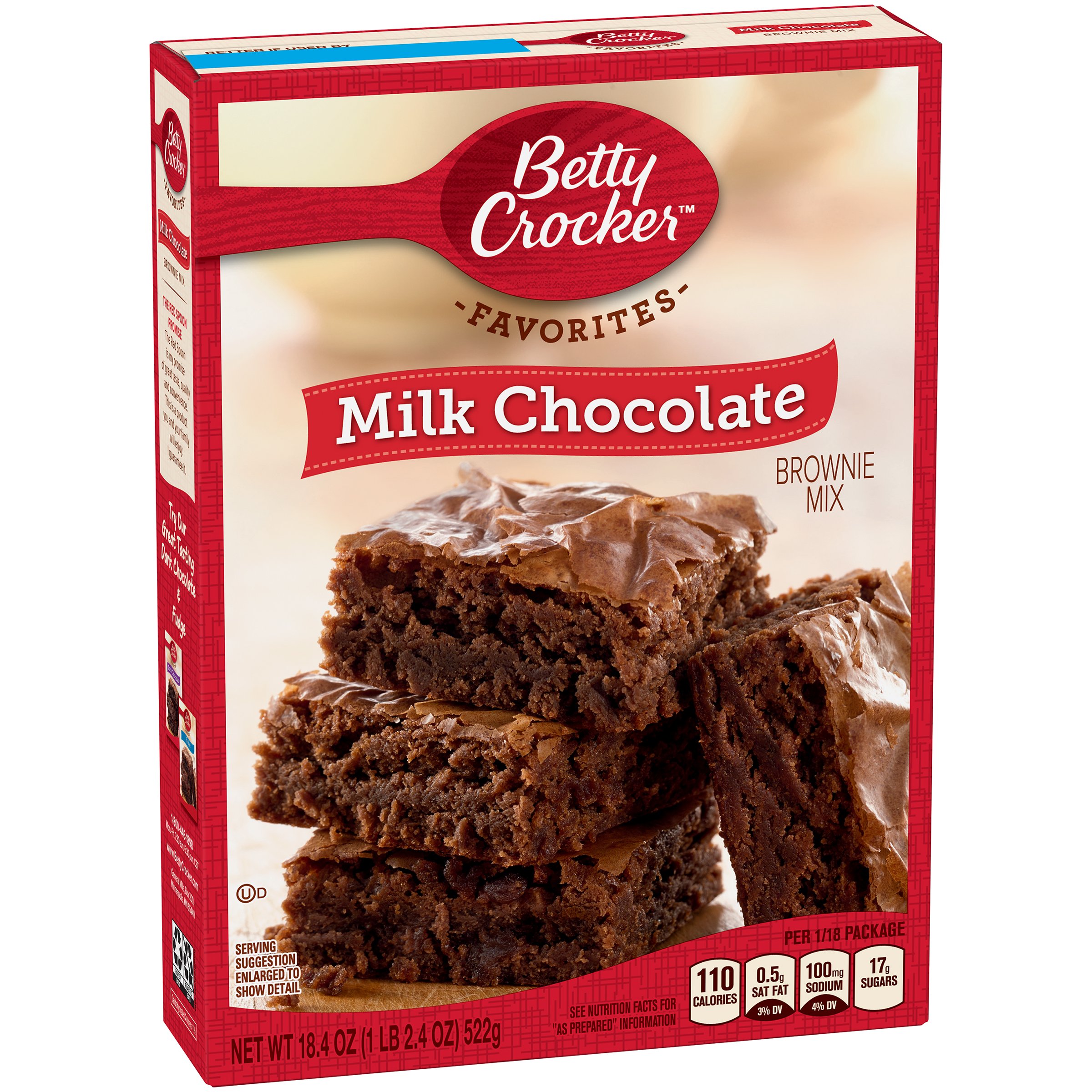 Betty Crocker Baking Mix, Milk Chocolate Brownie Mix, Family Size, 18.4 Oz Box (Pack of 6)